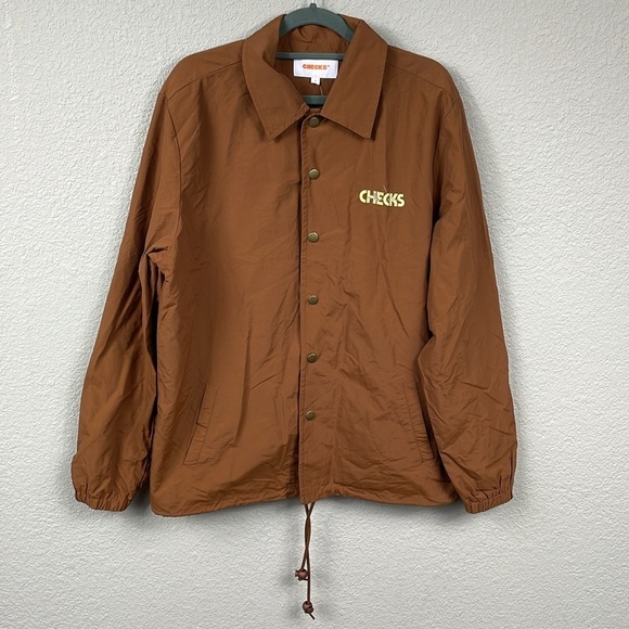 NWT Checks Butterfly Logo Graphic Nylon Jacket in Toasted Coconut Sz S - Picture 6 of 15